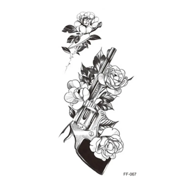 1 Pcs Women Body Chest Art Temporary Tattoo Sticker Big Large Fake Tattoo Sticker Purple Rose Flower Girl Waist Bracelet Tattoos