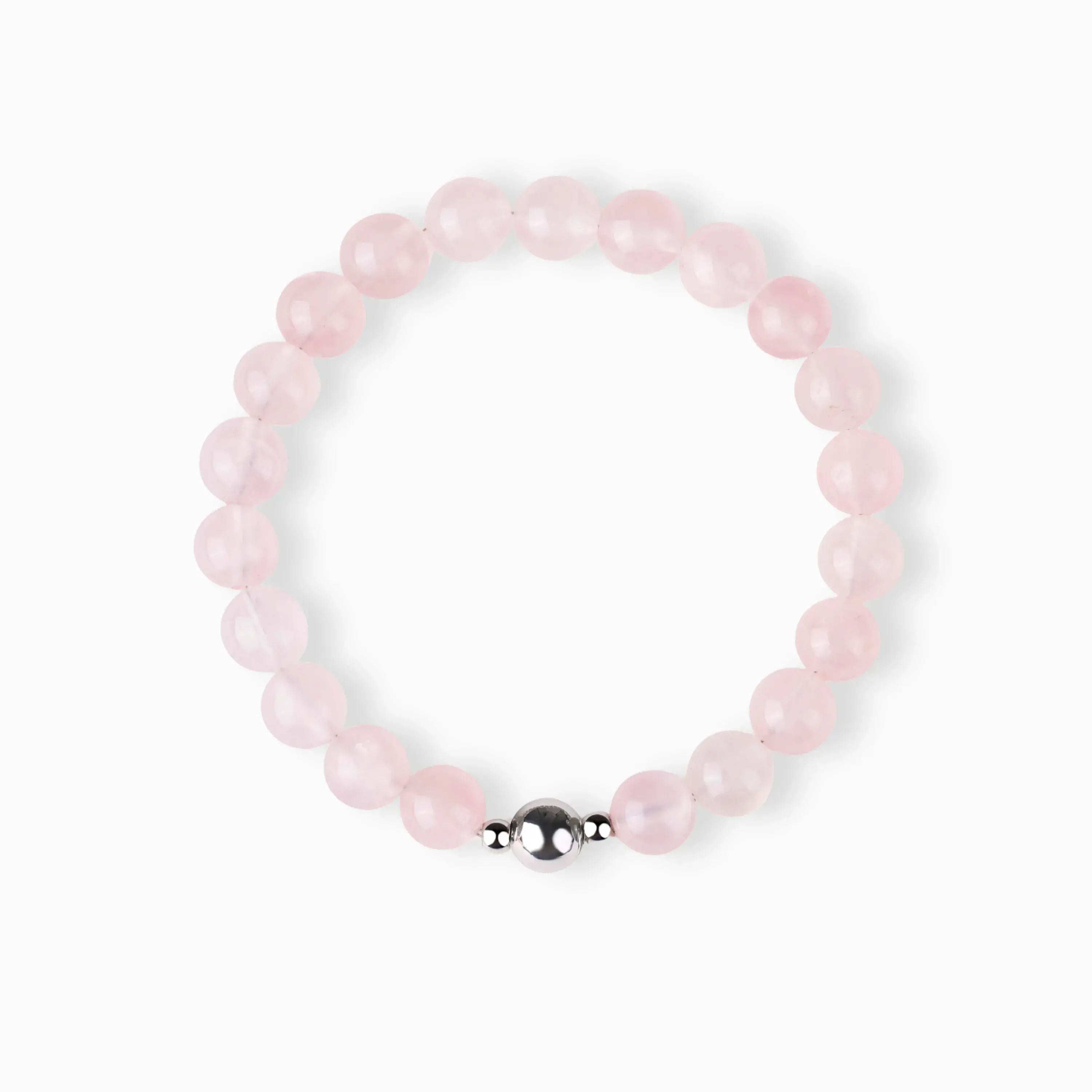 Rose Quartz Magnetic Clasp Bracelet (8mm) with magnetic clasp and natural gemstones, product view