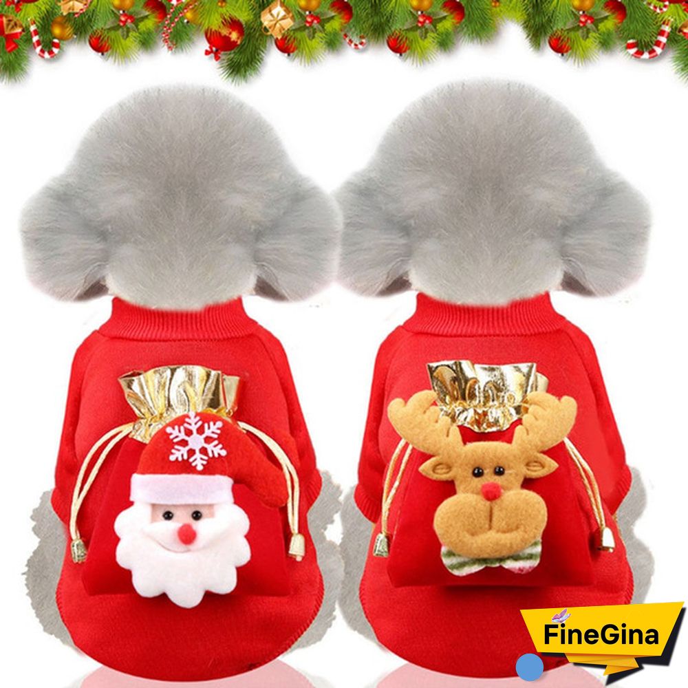 Cat and dog clothes Christmas dog clothes Christmas party coat Santa Claus Christmas tree costume Pet clothing winter