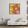 Cute Coffee Bear-14CT Stamped Cross Stitch Kit(25x25cm)