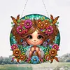 >SALE<Double Sided Special Shape Cute Girl Diamond Painting Hanging Pendant for Wall