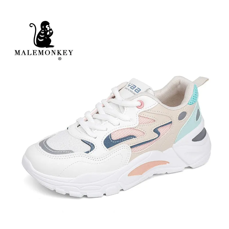 Platform Sneakers Women Cacual Shoes 2022 Spring Autumn Student Shoes Breathable Non Slip Running Sport Shoes White Female Shoes