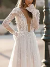Plunging Empire Long Sleeves Maxi Dress