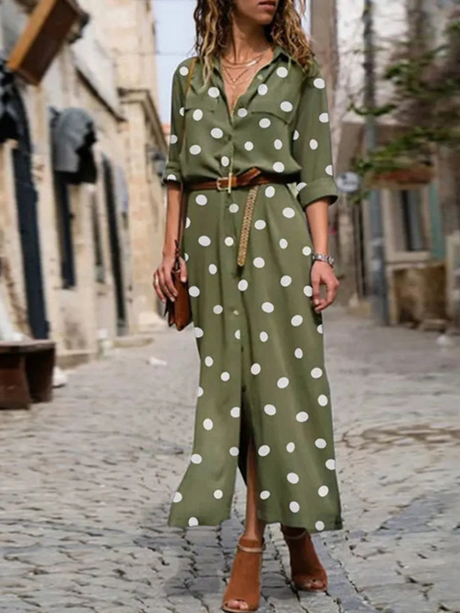 Polka Dot Long Sleeves Dresses