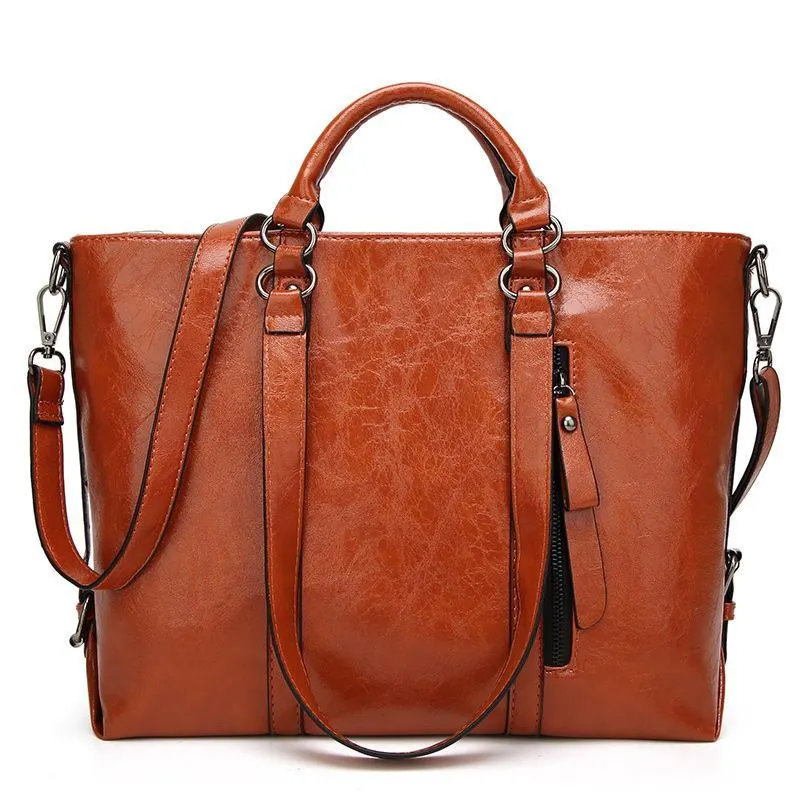 Vintage Oil Wax Locomotive Bag Women's Bag Fashion Ladies Shoulder Bag