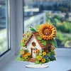 >SALE<Sunflower Cottage Acrylic Special Shape DIY Diamond Painting Desktop Ornaments