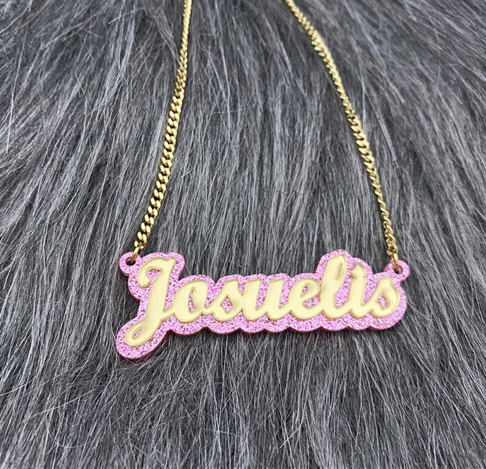Custom Name DIY Colorful Double-Layer Acrylic Pendants