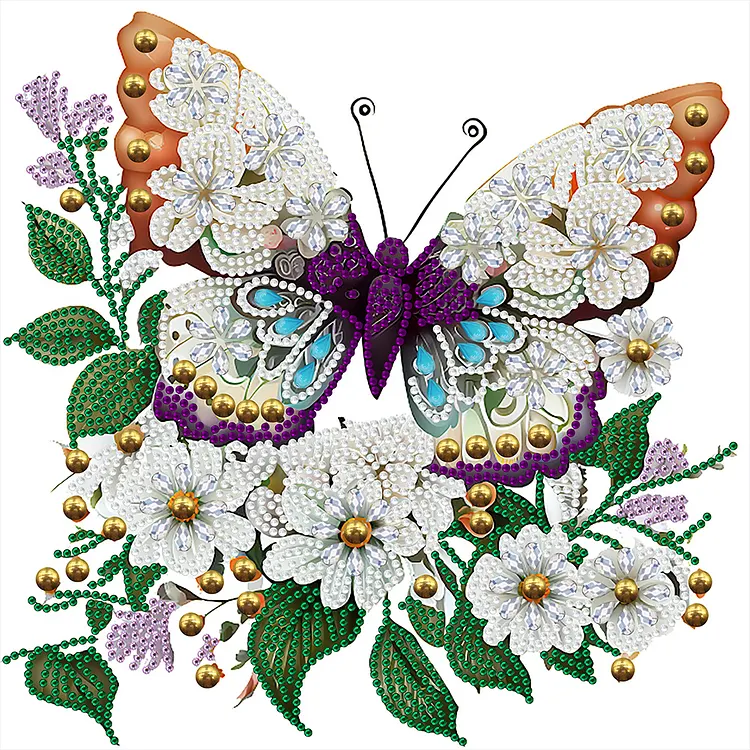 Butterfly 30*30CM(Canvas) Special Shaped Drill Diamond Painting gbfke