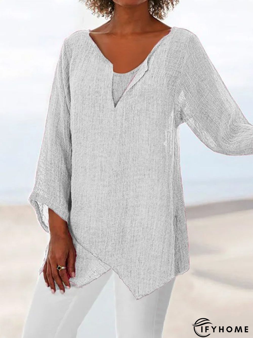 Loose Linen Women Summer Blouse | IFYHOME