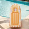 Inflatable Pool Float with Clear Window Summer Swimming Equipment (Yellow)