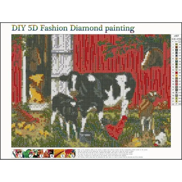 Diamond Painting - Full Round Drill - Cow Rooster(40*30cm)