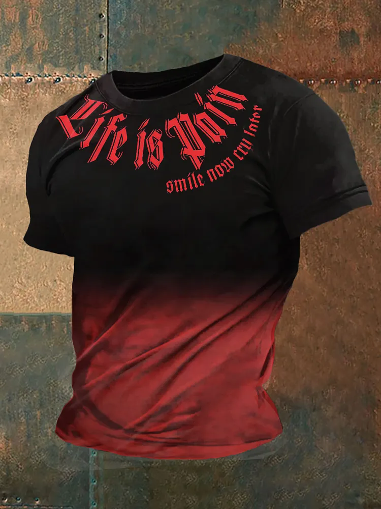 Das Leben der M&auml;nner ist Schmerz Schrei & L&auml;cheln kurze &Auml;rmel T-Shirt