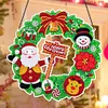 Diamond Painting Santa Snowman Christmas Wreath Pendant