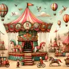 >SALE<Full Embroidery Eco-cotton Thread 11CT Print Carousel Cross Stitch Kit 50x50cm