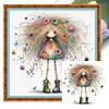Colorful Girl-11CT/14CT Stamped Cross Stitch 40*40cm