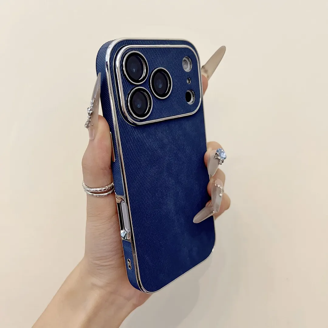 High-end denim leather texture suitable for iPhone 17 Pro max all-inclusive mobile phone case