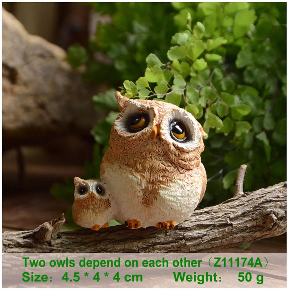 Everyday Collection Owl animal Figurine Modern Crafts home Decoration accessories miniature garden tabletop Shelves ornament