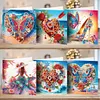 6Pcs Diamond Painting Greeting Card Heart Flower Handmade Card for Friends
