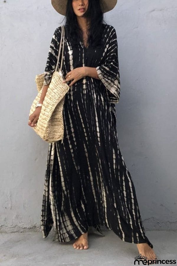 Live Freely Tie Dye Boho Loose Cover-up Dress