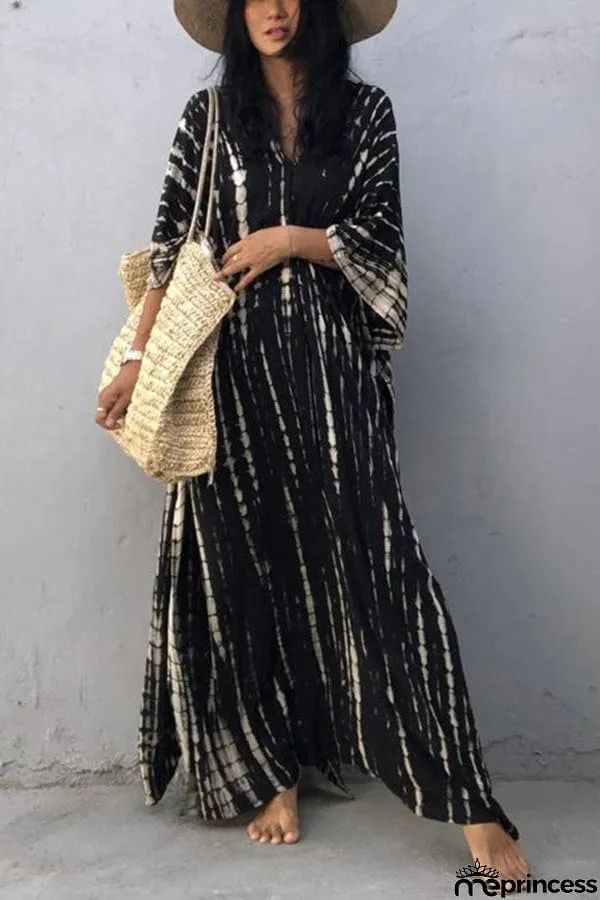 Live Freely Tie Dye Boho Loose Cover-up Dress