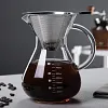 Glass Pot with Filter, High Temperature Resistant Espresso Pots, Graduated Scale, Coffee Server for Home Barista Coffee Maker