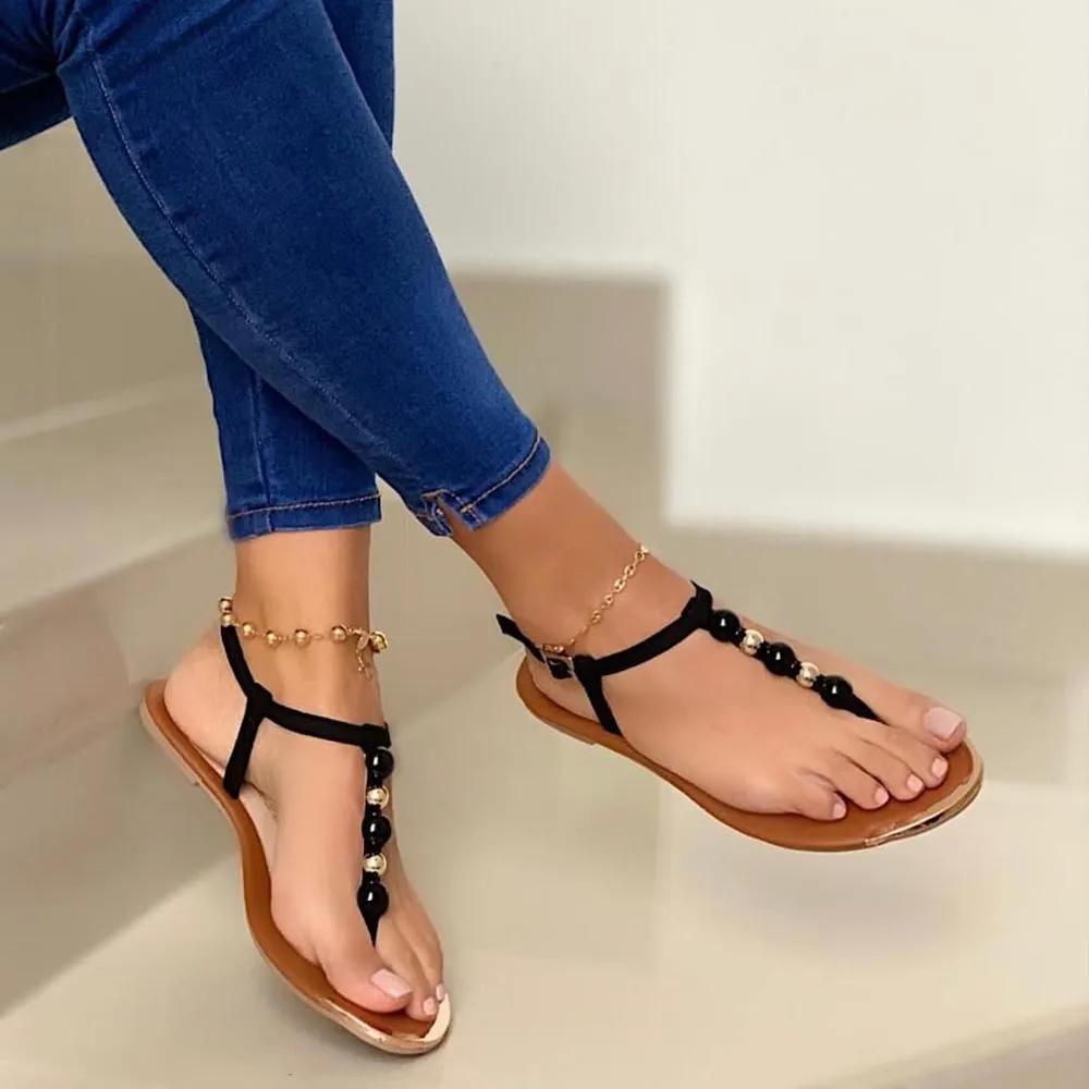 2020 Roma Women Sandals Summer Fashion Solid Buckle Flip Flops Sandals Women Shoes Beach Casual Ladies Plus Size Sandals