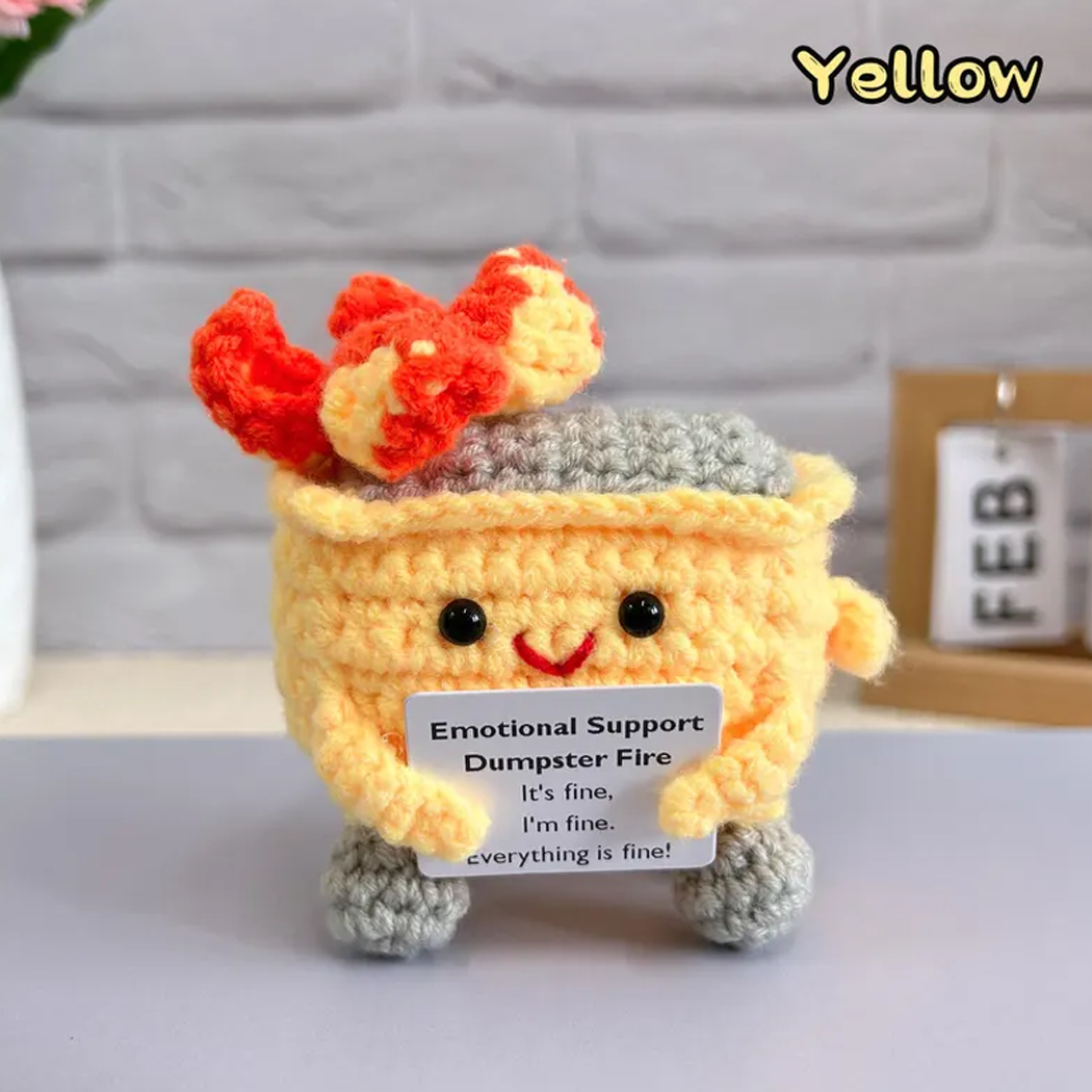 💖Handmade Crochet Dumpster Fire🎁Emotional Support Gift