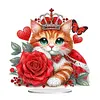 Acrylic Red Rose Cat - 5D DIY Craft Ornament