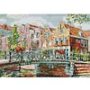 (Counted/Stamped)Landmark-Amsterdam Canal-14CT Cross Stitch 44*34cm/17.32*13.39in