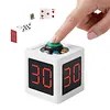 4 Sides Cube Timer with 1.4in Display Digital Countdown Stopwatch Timer 5-Level Brightness No Battery for Poker Casino Chess Tournament