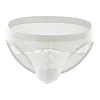 Men's Athletic Silk Underwear Low Rise Nylon Mesh Elastic Solid Pattern Sexy Briefs