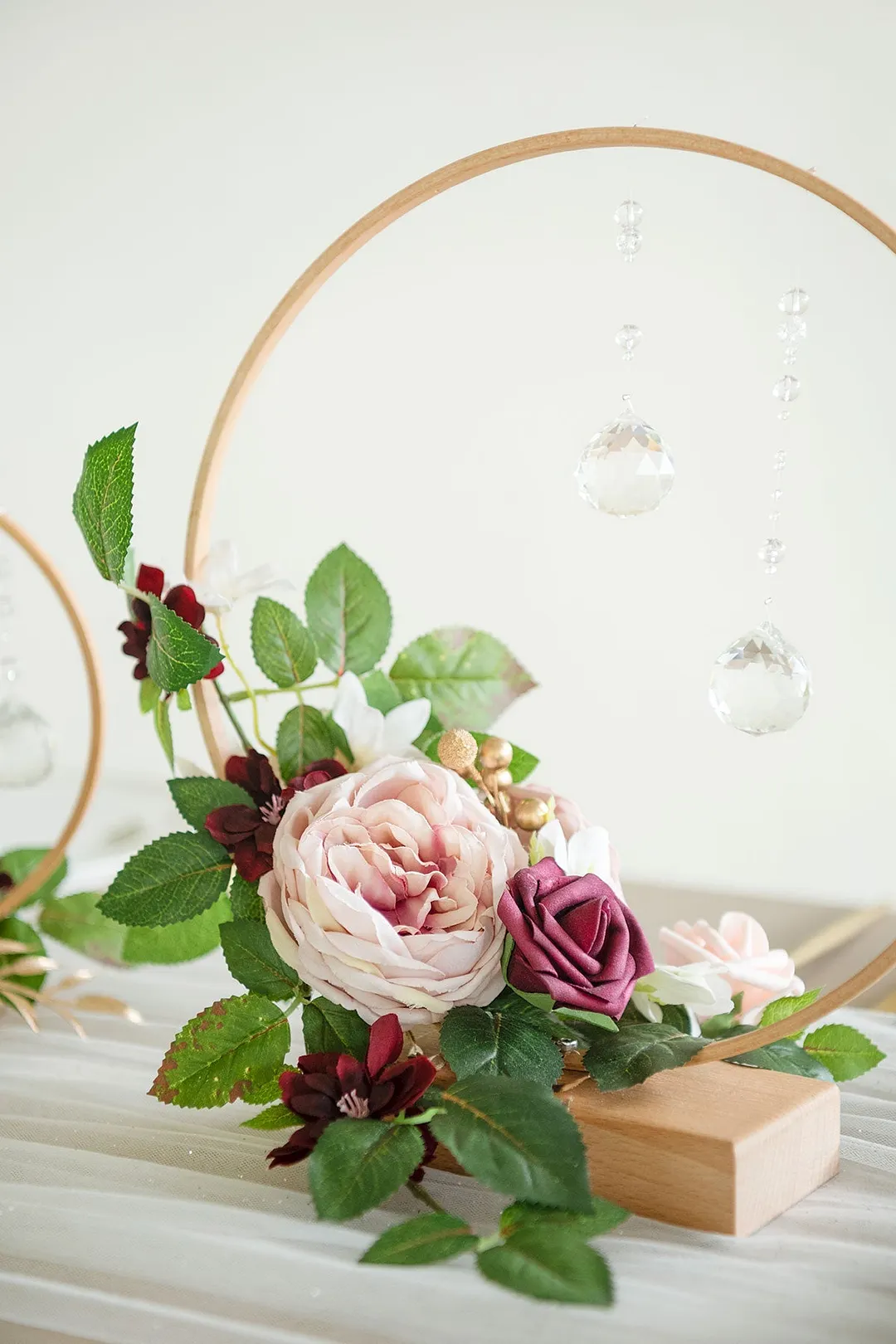Wreath Hoop Centerpiece Set in Dusty Rose & Mauve