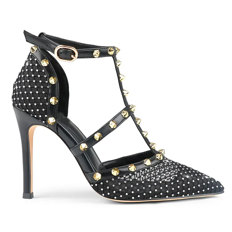 100mm Women's Slingbacks Mid High Heels Pointy Toe Buckle Summer Shoes Party Apricot Bottom Sandals VOCOSI VOCOSI