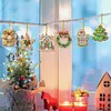 (US Local)6pcs Xmas Cookies  DIY Diamond Painting Art Pendant Wall Door Decoration