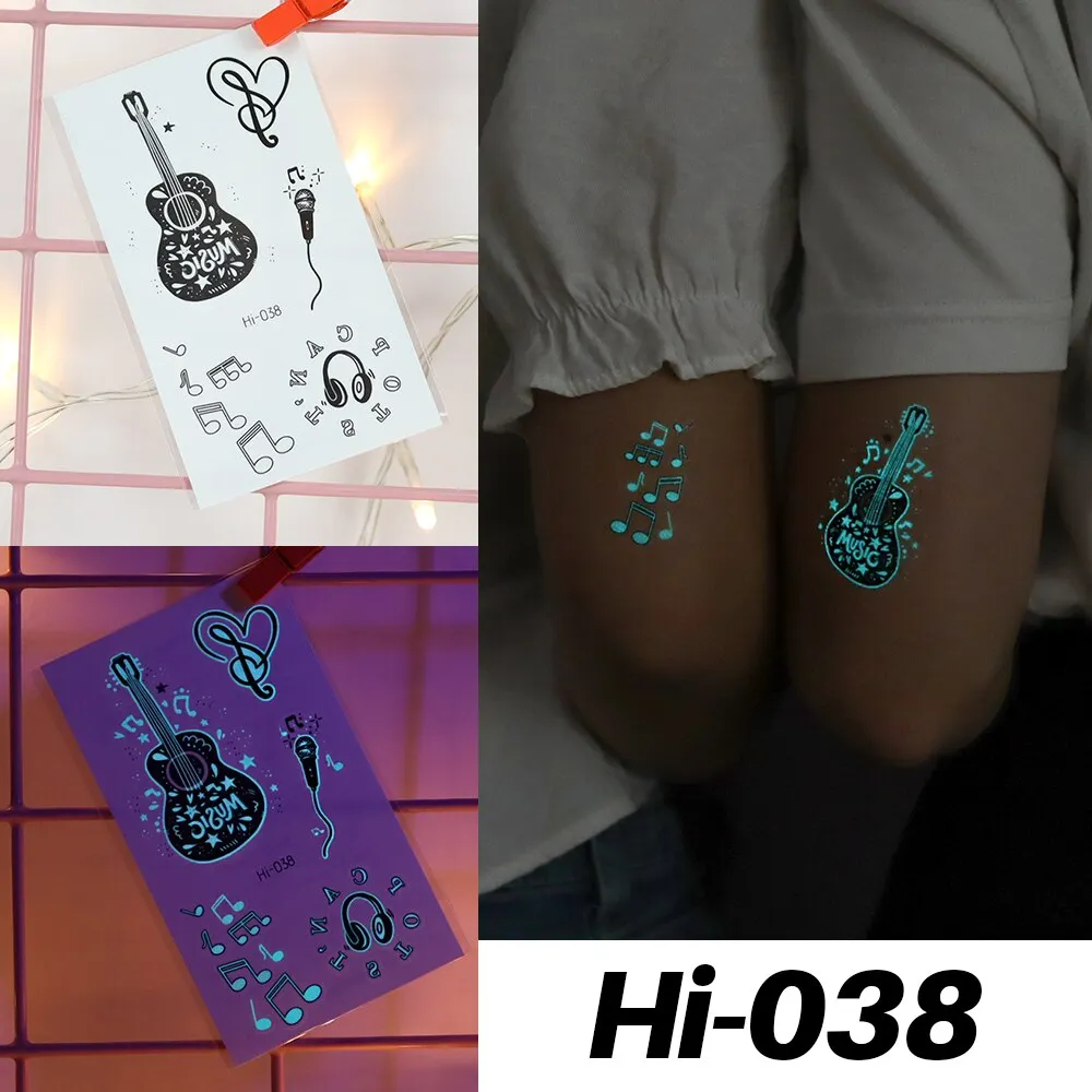 Sdrawing Luminous Tattoo Hand Finger Starry Star Universe for Kids Fake Tattoo Glowing In Dark Waterproof Temporary Tattoo Stickers
