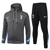 Joyfball 2024/2025 Tottenham Long Zipped Hat Style Training Suit Dark Grey Jersey 1:1 Thai Quality Set