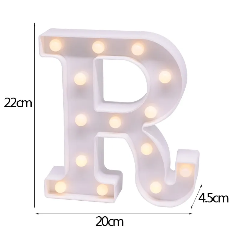 DIY LED Letter Night Light Creative 26 English Alphabet Number Battery Lamp Romantic Wedding Party Decoration