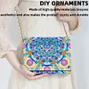 (US Local)DIY Mandala Diamond Art Wooden Coin Pouch with Chain 5D Diamond Painting Purse