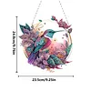 (Upgrade Size)DIY Double Sided Effect Diamond Painting Hanging Pendant Kit (Flower Bird)