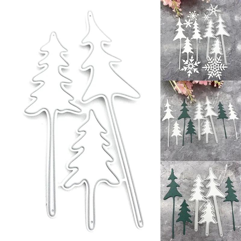 Christmas Trees Metal Cutting Dies Stencil Scrapbooking DIY Album Stamp Paper Card Embossing Decor Craft New for 2020