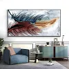 (Multi-Style Round) （Big Size） Feather Flower Leaves - Full Diamond Painting 80*40cm