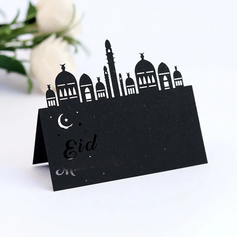 10/20/30pcs Eid Mubarak Postcards Ramadan Party Seat Card Place Cards Happy Eid Muslim Party Ramadan Kareem Table Decorations