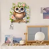 (US Local)Wooden Special Shape Owl 2 Hooks Diamond Painting Hook Rail for Wall Cabinet