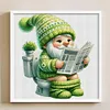 (Small Size)Gnome Goes To Toilet - 18CT Stamped Cross Stitch - 25*25cm