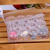 【Wholesale Discount】12 Grids Bottles Rhinestone Beads Storage Box Nail Art Jewelry Container