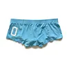 Men's sexy simple boxer briefs solid color button convex bag boxer briefs