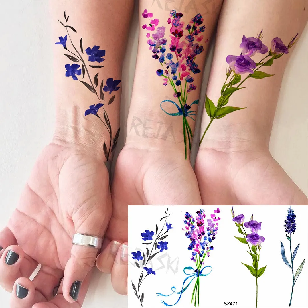 Small Henna Lotus Sexy Back Temporary Tattoos For Women Adult Feather Dandelion Fake Tattoo Body Art Waterproof Tatoos Sticker