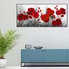 (US Local)Poppy 5D DIY Full Drill Round Big Size Diamond Painting Kit Home Wall Room Decor 100x50cm