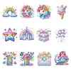 12pcs Gift 5D DIY Square Drill Diamond Painting Kits for Adults Beginners Home Decor Diamonds Paintings Gem Art 5.91x7.09in
