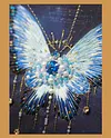 3D DIY Bead Embroidery Butterfly Home Decor Gift Tabletop Display Frame Kit(Include Embroidery Hoop)